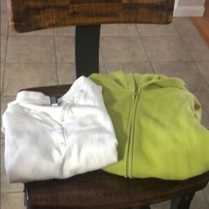 Karen Scott sjze large white &  hoodie w/zip